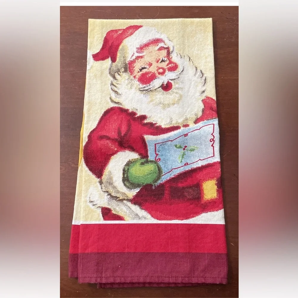 Beautiful Williams Sonoma Santas List Tea Towel Merry Christmas!